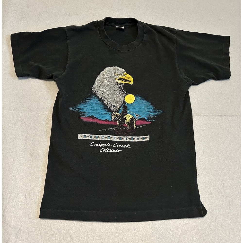1988 Eagle Native American Graphic Single Stitch T Shirt Cripple Creek Colorado